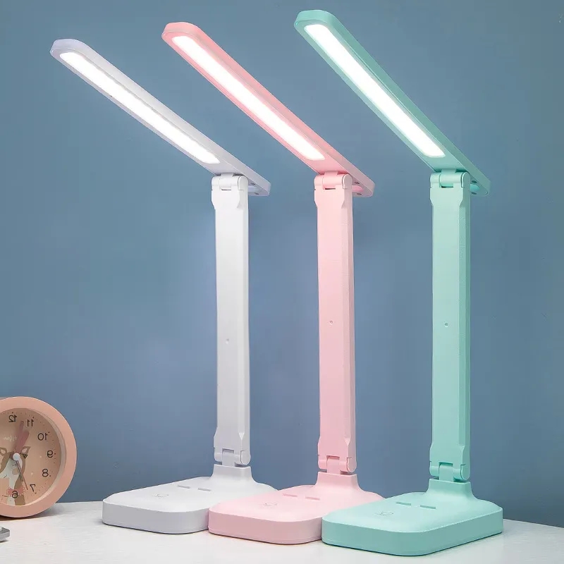 Hot Sale 3 Colors Adjustable Usb Lamp Night Light Rechargeable Table Lamp Study Table Lamp LED Folding Dimming Table Light