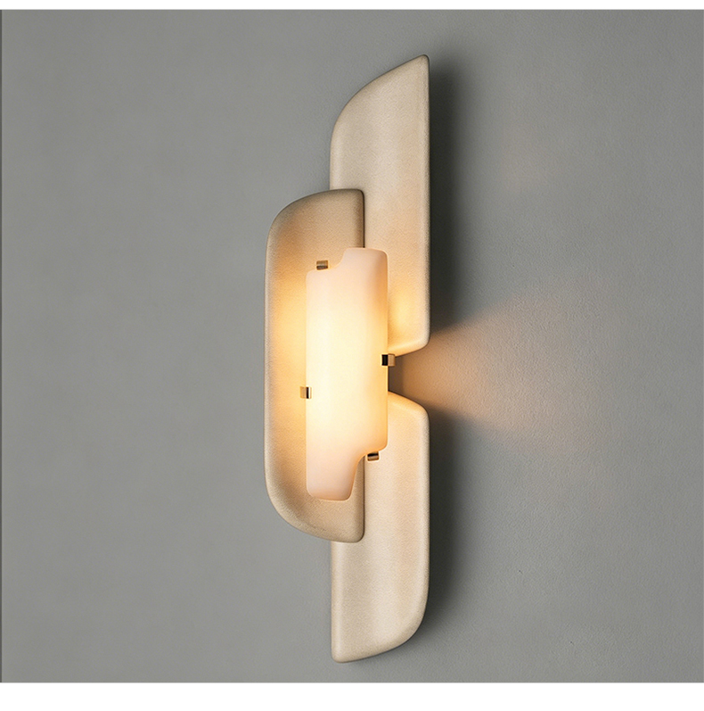 French-style Light-Luxury Construction for Living Dining Bedrooms Studies Wabi-Sabi Designer LED Wall Sconce Marble