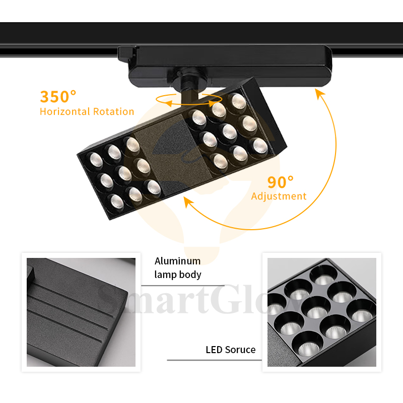 Modern Track Lighting 9w 18w 27w 2/3/4 Wire Shop Lamp Tracklight 3000k 4000k 5000k 6000k Spotlights Aluminum Led COB Track Light