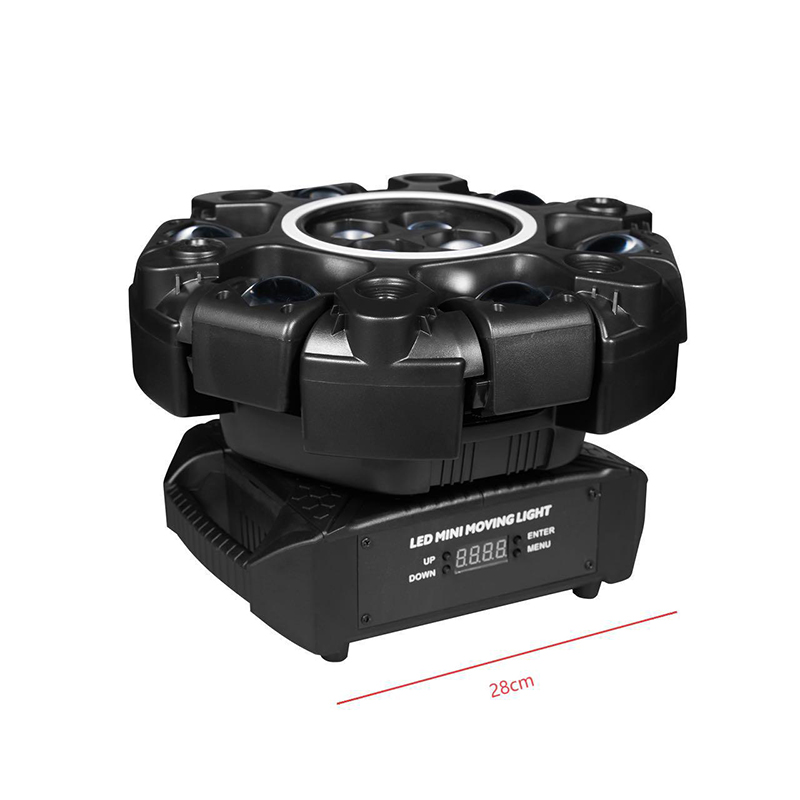 Mini 380W LED 3-in-1 Zoom Moving Head Stage Light Beam Wash Spot with DMX512 Control Aluminum Lamp Body for Club Stage Ra90
