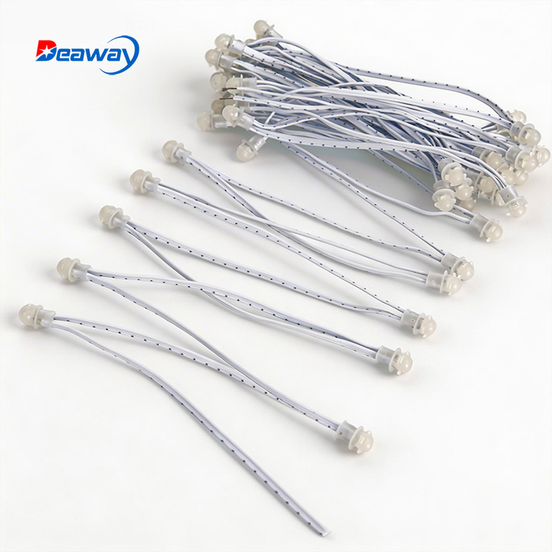 50 Pcs of 9mm DC 12V IP67 Waterproof RGB Christmas Lights LED pixel Light Module Digital LED Light String Landscape PVC