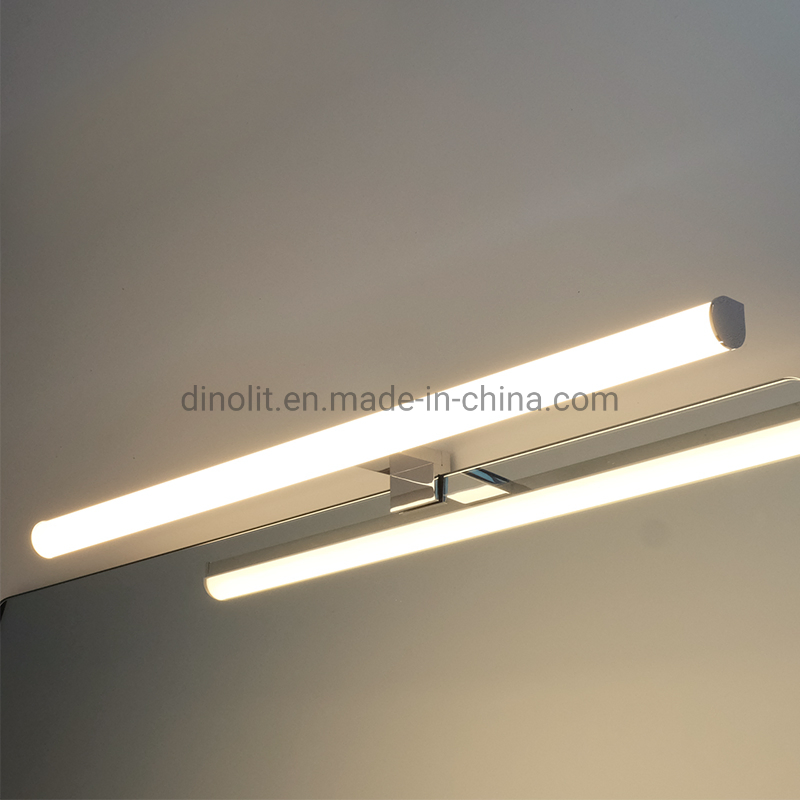 Professional Design Chrome Aluminum Surface 3 Way Mounting 30cm/45cm/60cm LED Bathroom Front Mirror Light for Furniture/Bath Vanity/Cabinet/Mirror Frame IP44 CE