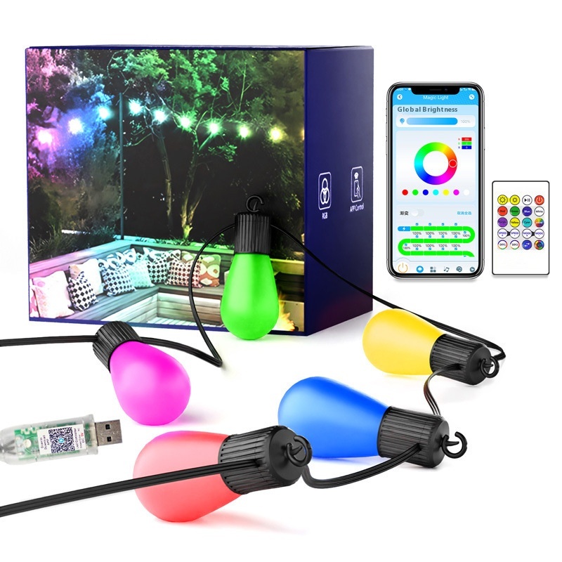 Holiday Lighting Led Bulb String Pixel Led Light Waterproof Dmx Rgb Multi Colour String Christmas Led Bulb String Light IP67