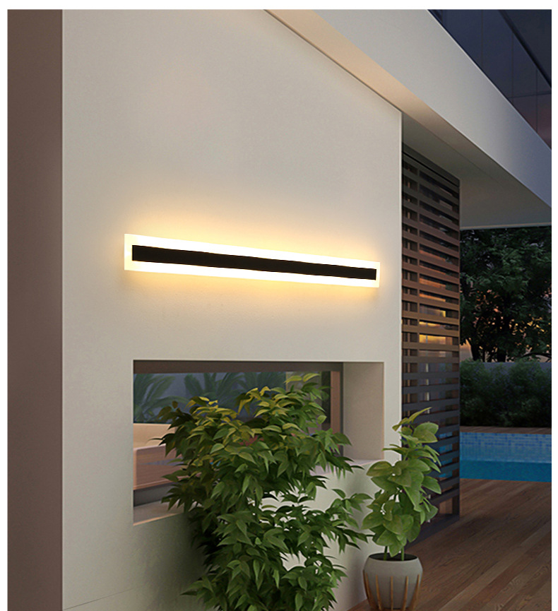Modern Strip Wall Lamps Indoor Outdoor Aluminum Acrylic Wall Bar Ceiling Lights