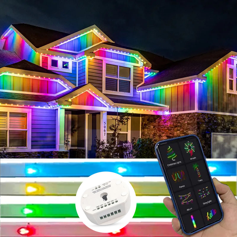 Christmas House Exterior Wall Decorative Vilage Gemstona Lights Track Permanent Outdoor Light