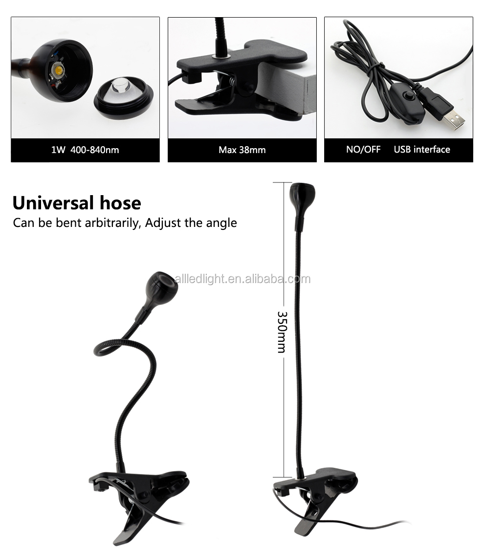 Wholesale USB Rechargeable LED Night Light Clip on Flexible Reading Light Bed Table Desk LED Book Lamp