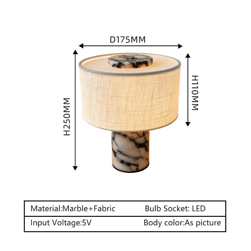Luxury Marble Table Lamp Base Close-up