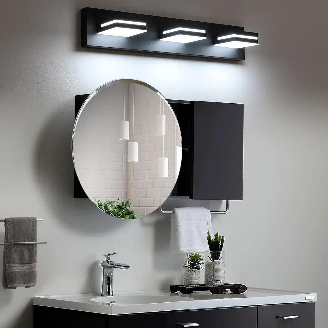 Matte Black Modern Acrylic Bathroom Wall Lighting Fixtures. LED Modern Bathroom Vanity Mirror Lights.