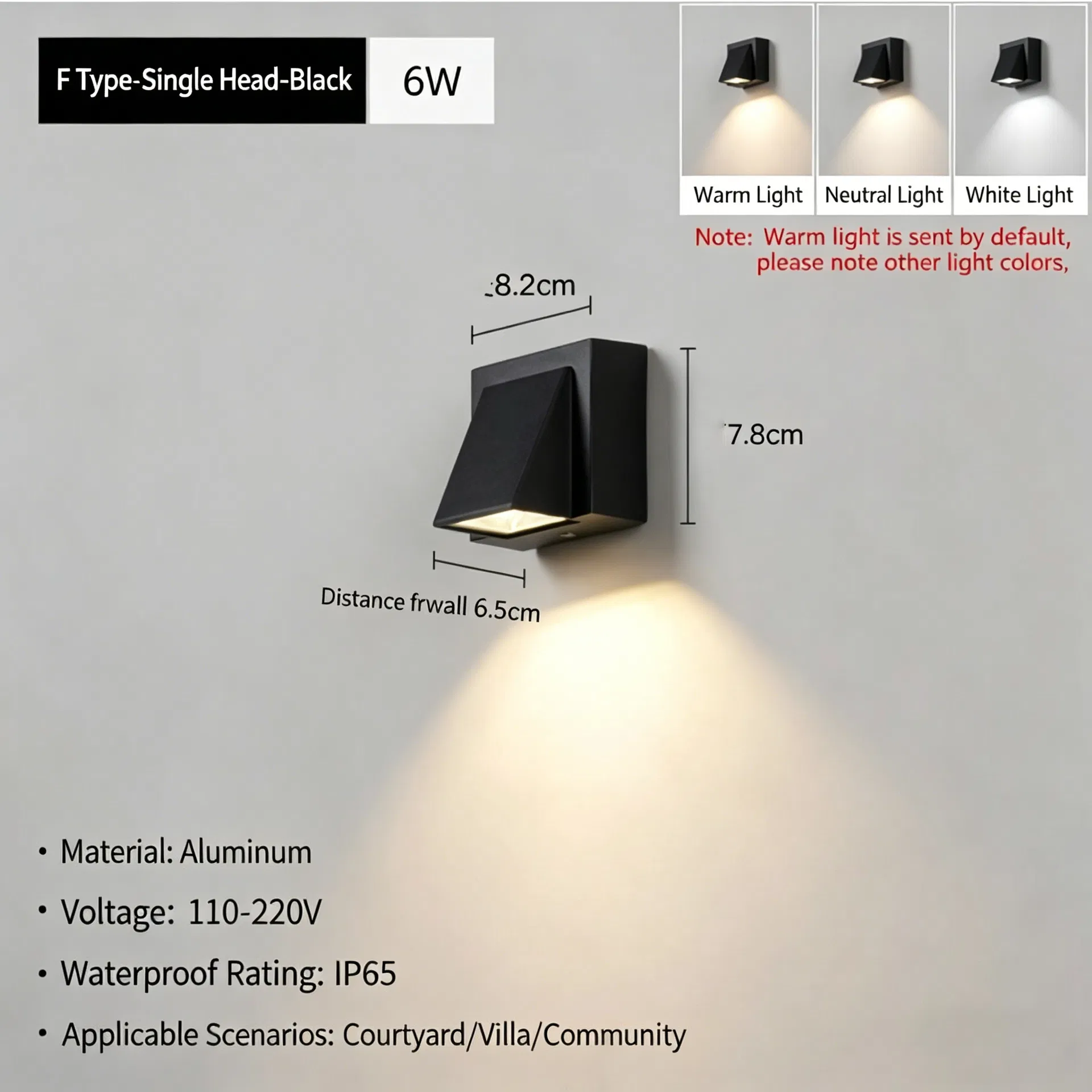 Garden Courtyard LED Wall Light Exterior Step Fixture