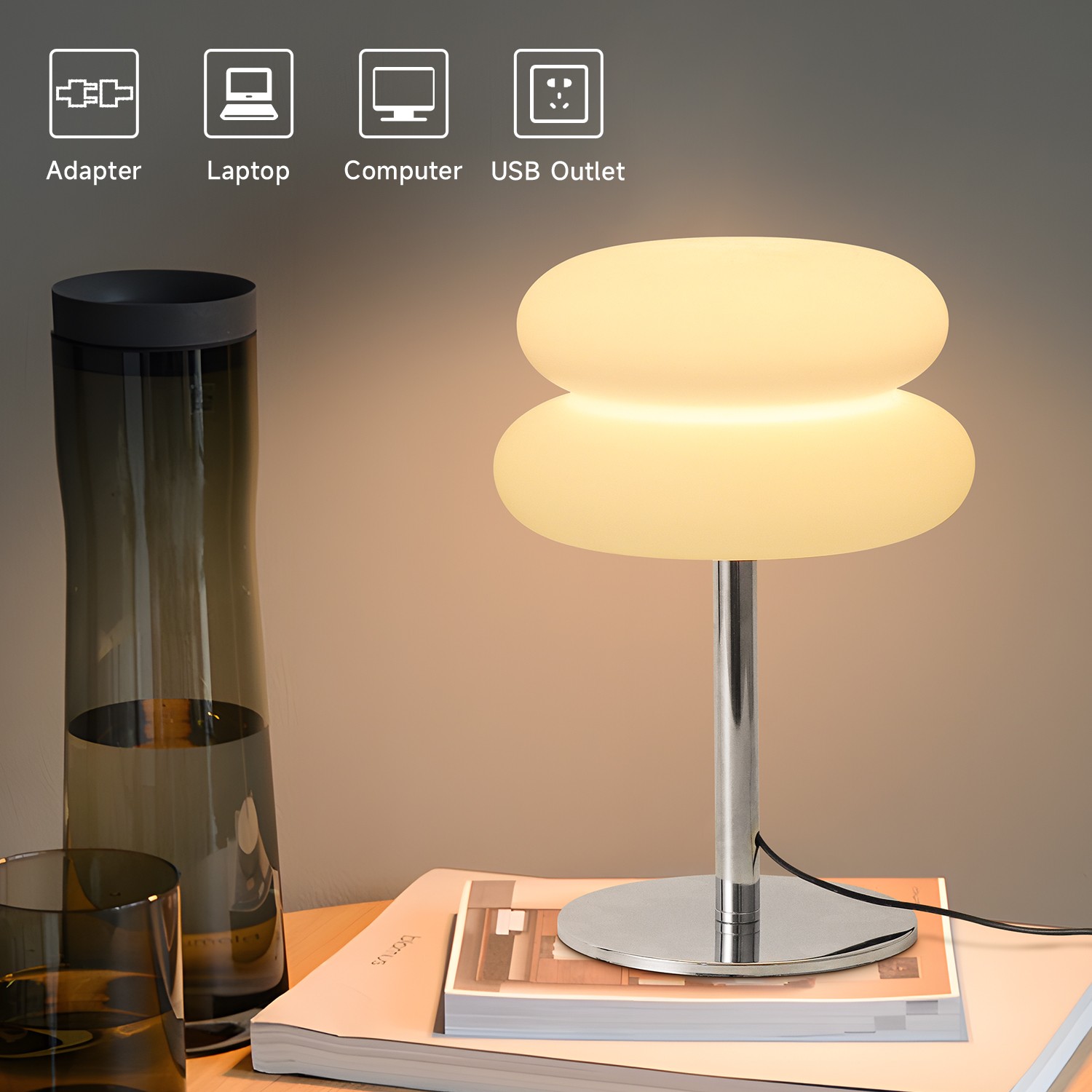 New Creative Modern Orange Table Lamp Bedside Table Lamp Living Room Simple Lighting Decoration Small Night Light