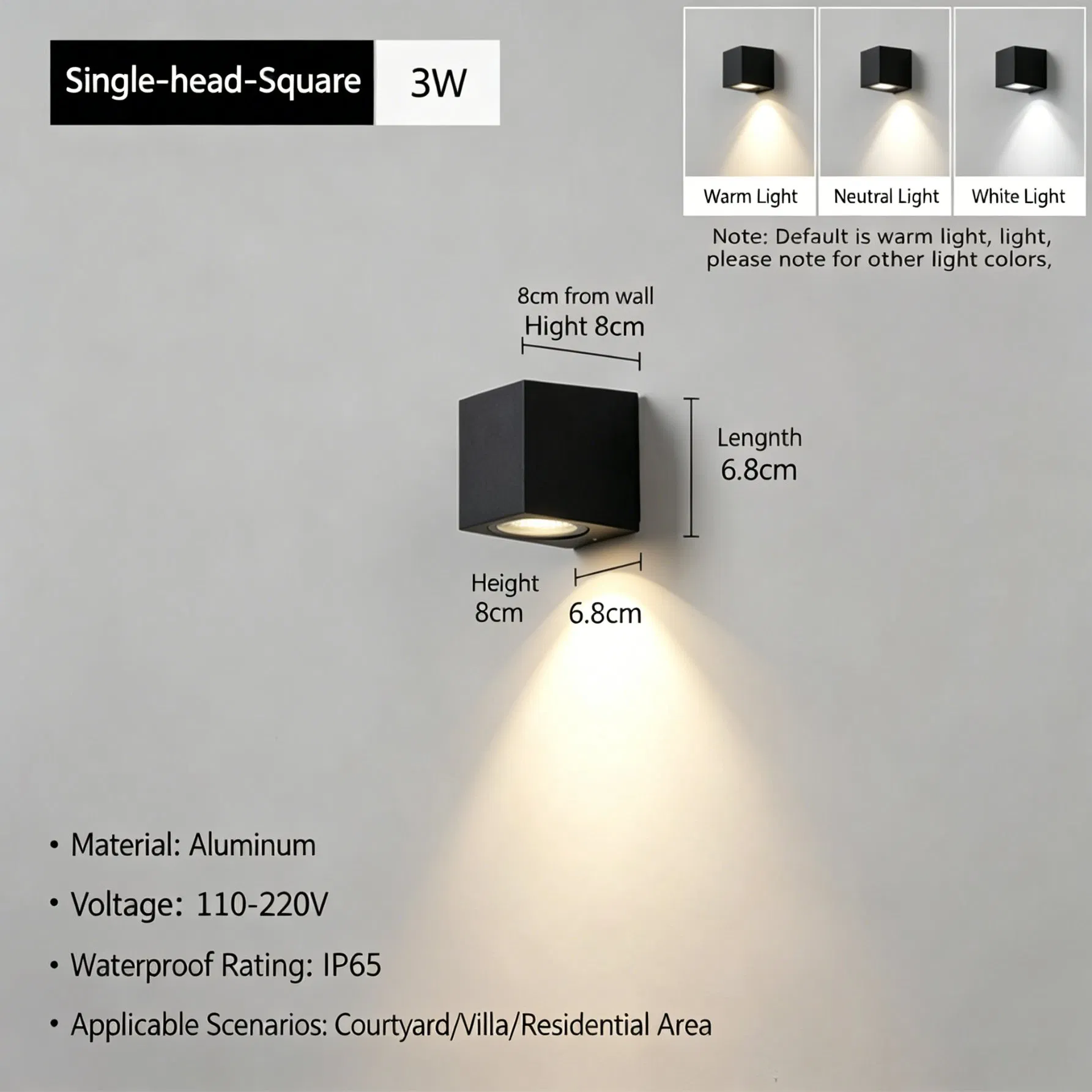 Garden Courtyard LED Wall Light Exterior Step Fixture