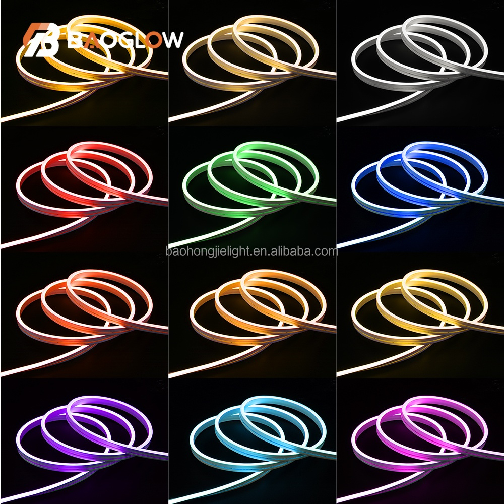 LED 2835 Low Voltage 12V COB Flexible Silicone Light Strip Set PVC Lamp Body Shape Embedded Linear for Light Strings