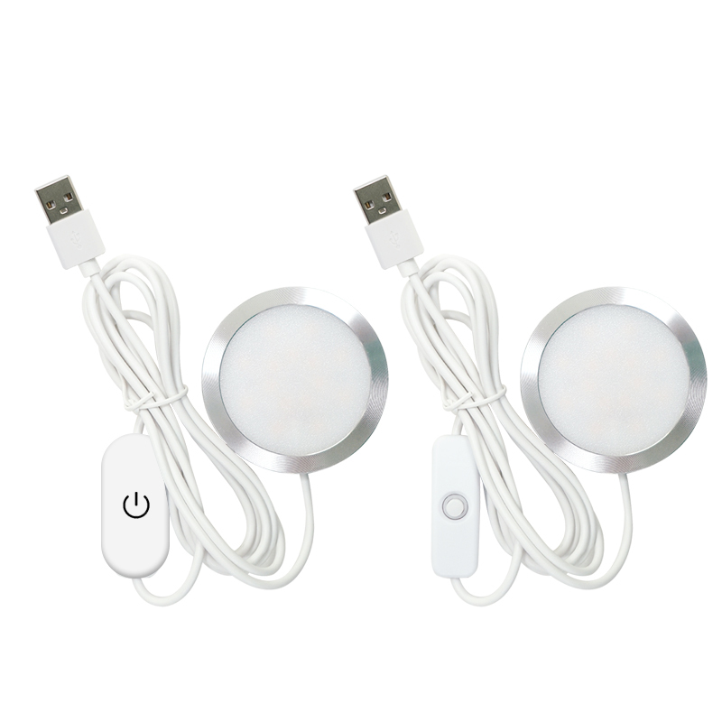 Warm Mini Round Lights, USB Plug-in Type, Ideal for Bedrooms, Cabinets, Wardrobes, Wine Cabinets, RVs and More