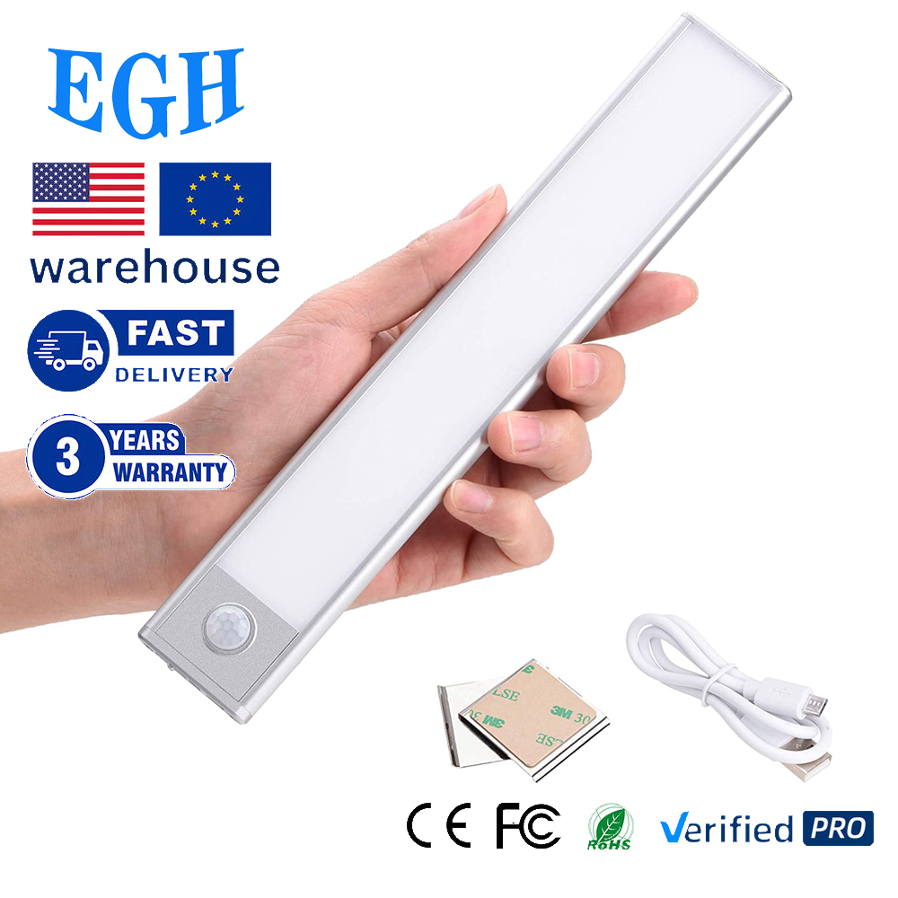 Wireless LED Under Cabinet Light Motion Sensor Recharge Cable USB Night Light Closet Lamp Wardrobe Light for Indoor