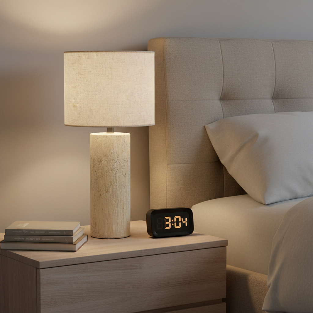 Modern Simple Marble LED Desk Lamp for Indoor Home Decor Elegant Bedside Reading Light Eco-Friendly Bedroom Hotel Restaurant