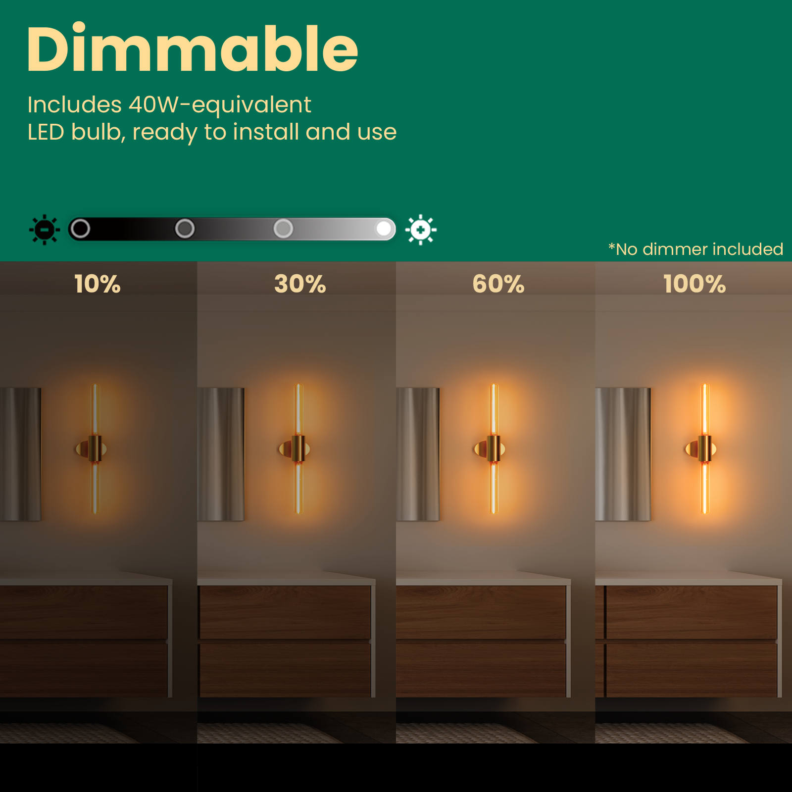 Luxury Modern LED Wall Lamp E26 Double Tube Brushed Gold Steel Body Dimmable for Bedroom Living Room Hotel Decorative Lighting
