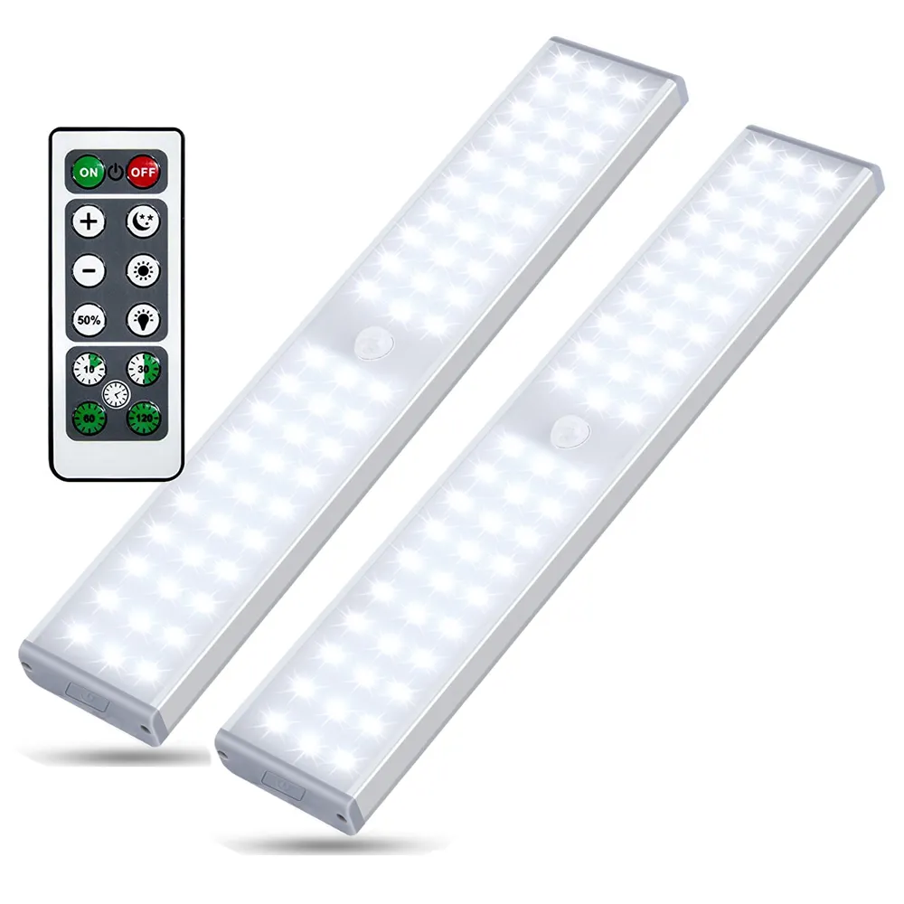 Ultra-Thin Indoor Lighting 3 Color Dimmable Usb Rechargeable Kitchen Cabinet Closet Wardrobe Led Motion Sensor Light