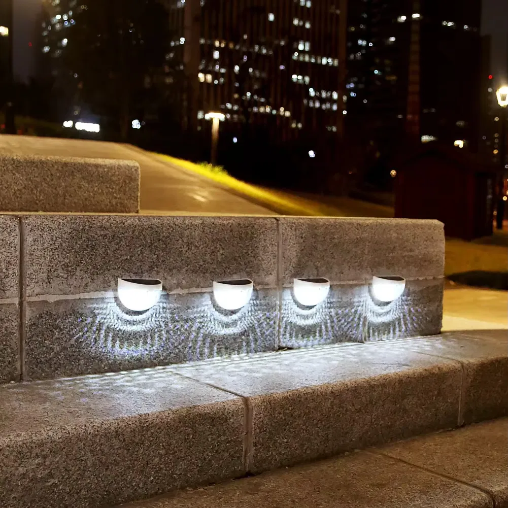 Solar LED Wall Light, Waterproof Outdoor Deck Step Lamp for Garden Fence Yard Decoration