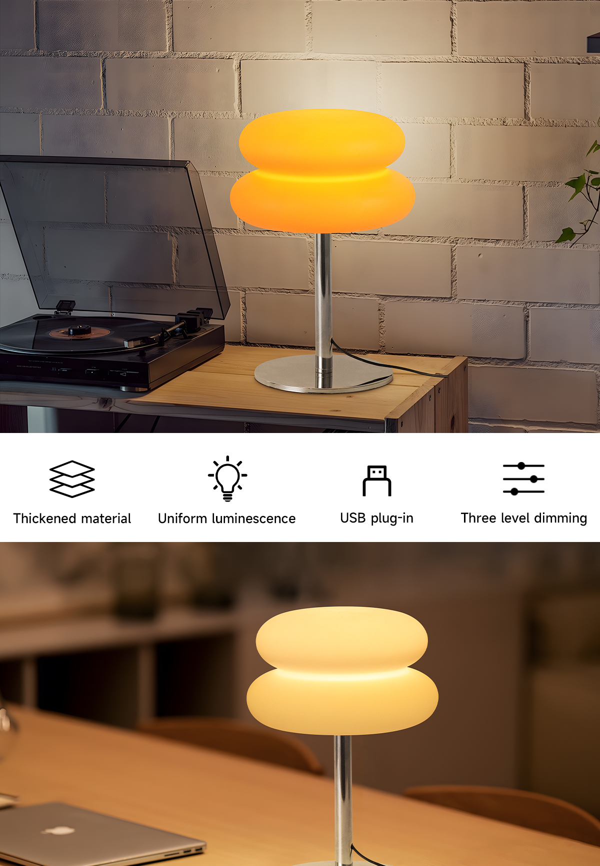 New Creative Modern Orange Table Lamp Bedside Table Lamp Living Room Simple Lighting Decoration Small Night Light