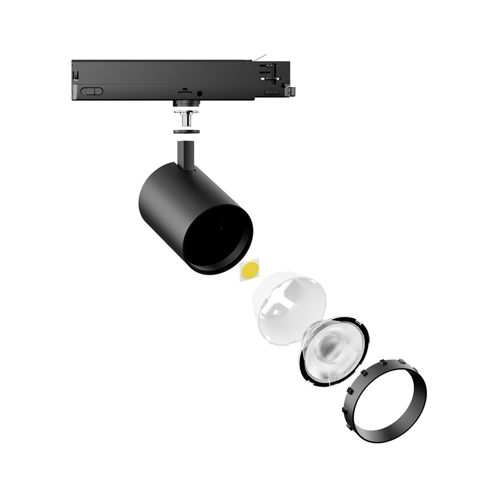 Modern Design Indoor COB LED Track Lighting Dimmable Adjustable Spotlight for Museum Gallery Shopping Aluminum Lamp Body