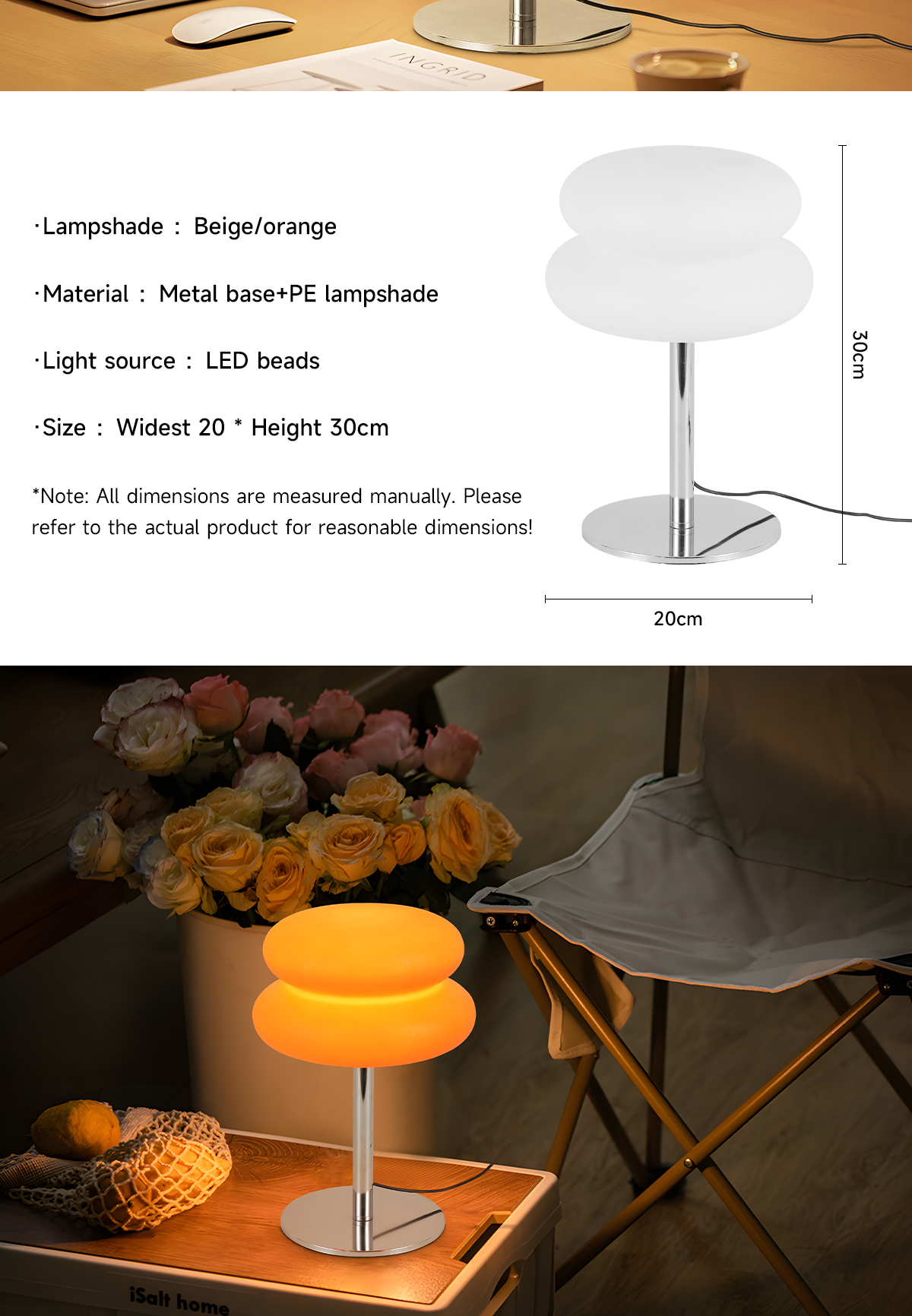 New Creative Modern Orange Table Lamp Bedside Table Lamp Living Room Simple Lighting Decoration Small Night Light