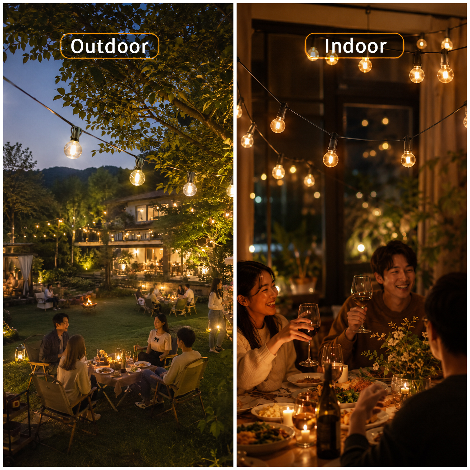 Camping Decorative Atmosphere Bulb LED G40 Edison For String Lights E12 Base 1W Globe G40 LED Filament Light Bulb , FMT-G40