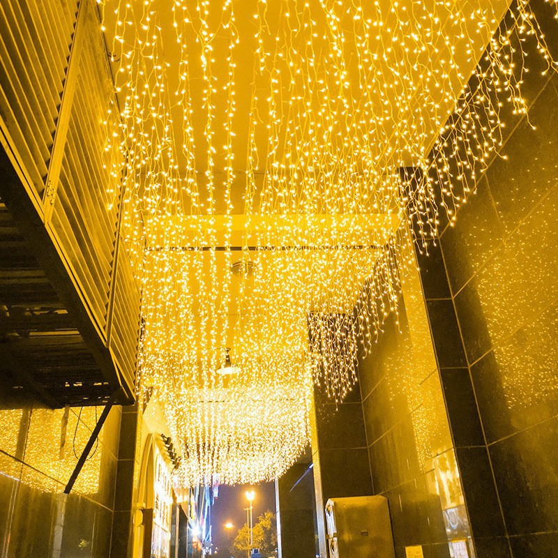 Commercial Street Night View Enhancement Festive Event Decor LED String Icicle Light