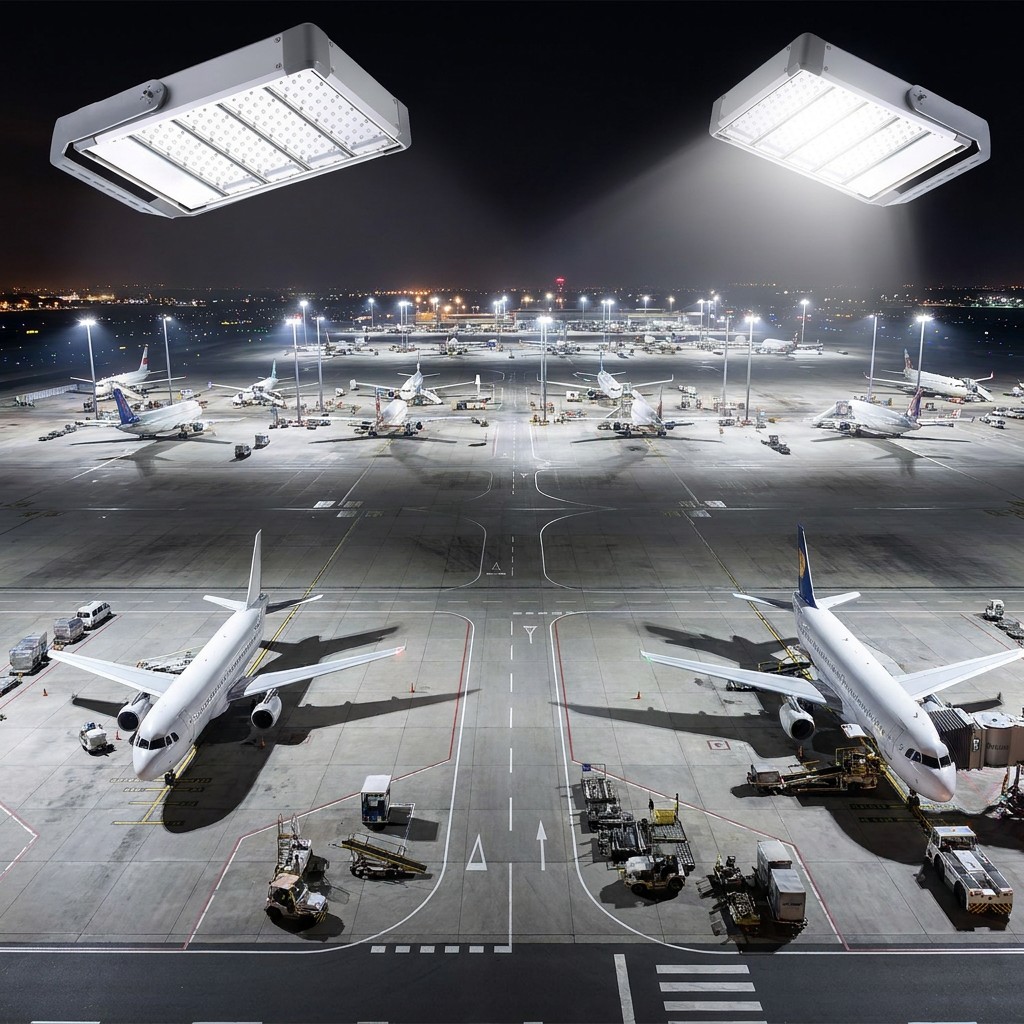 Airport Apron Lighting IP67 600W-800W LED Flood Light With Salt Spray 160Lm/W Asymmetric Optics For Airport