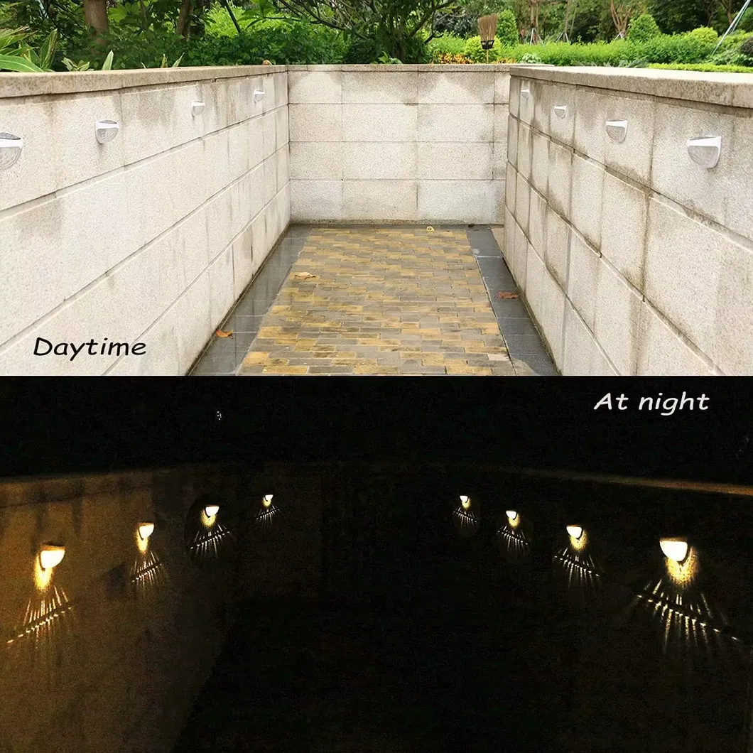 Solar LED Wall Light, Waterproof Outdoor Deck Step Lamp for Garden Fence Yard Decoration