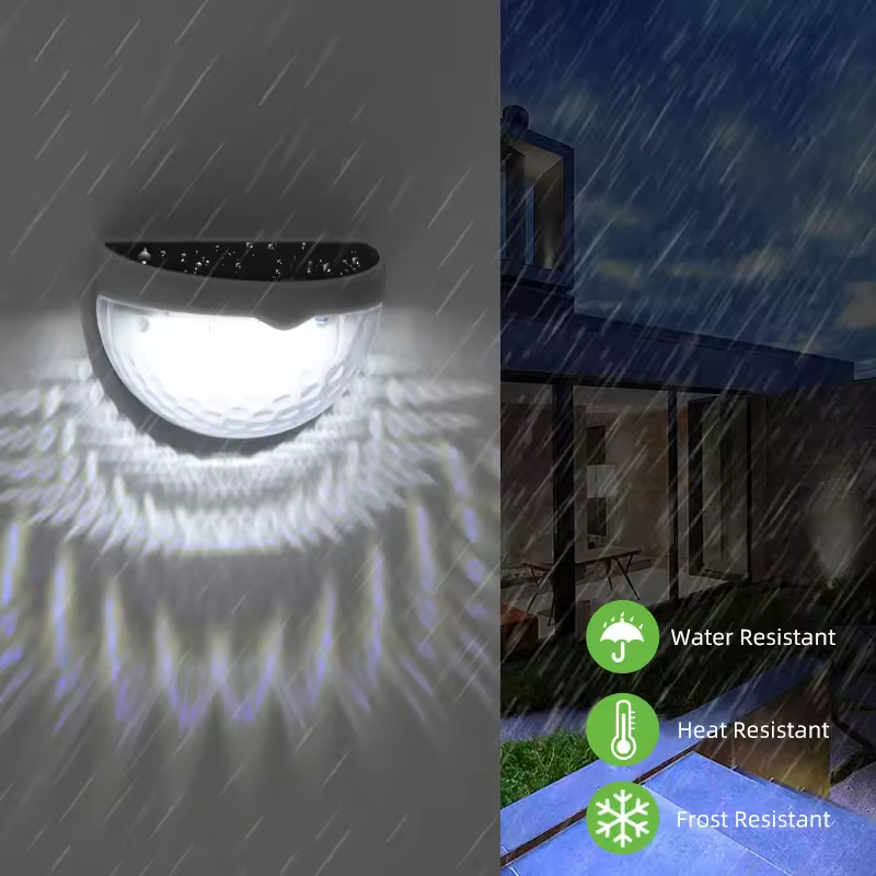 Solar LED Wall Light, Waterproof Outdoor Deck Step Lamp for Garden Fence Yard Decoration