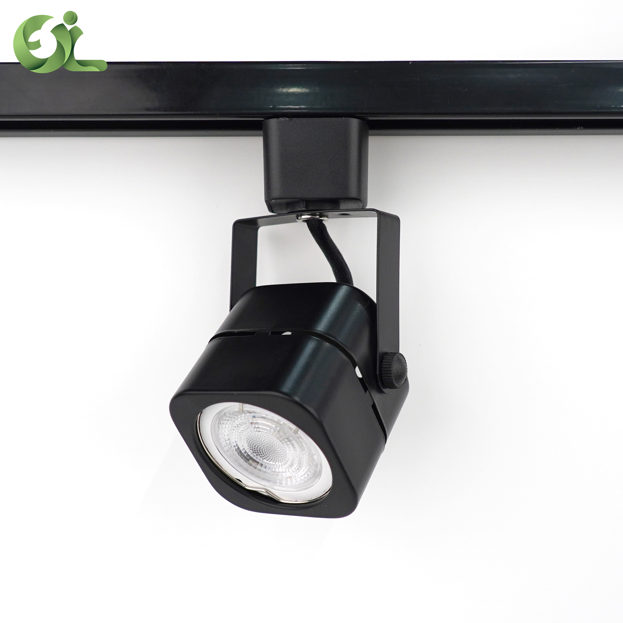 Industrial Style GU10/5.3 LED Track Light Fixture Empty Track Lighting System with Metal Guide Rail Bracket for Home Office
