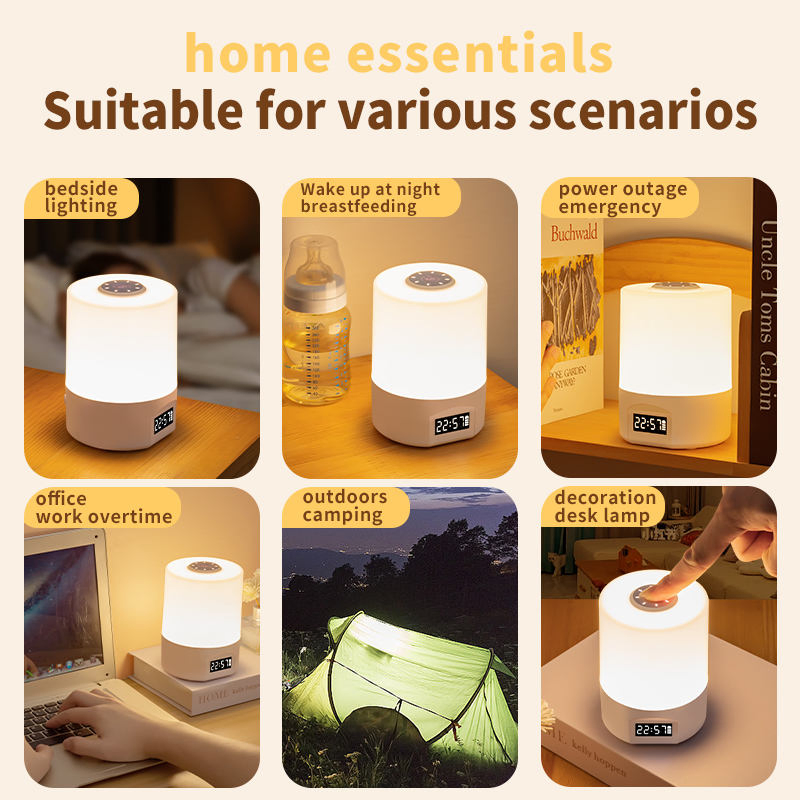 LED Night Light with Remote Control and Clock Display