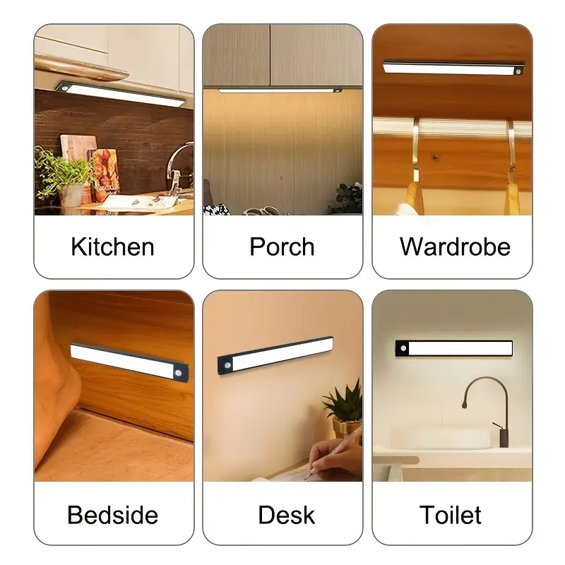 Cabinet Lights Motion Sensor Battery LED Wardrobe Human Body Sensor Corridor Bedside Night Luces De Gabinete Under Cabinet Light