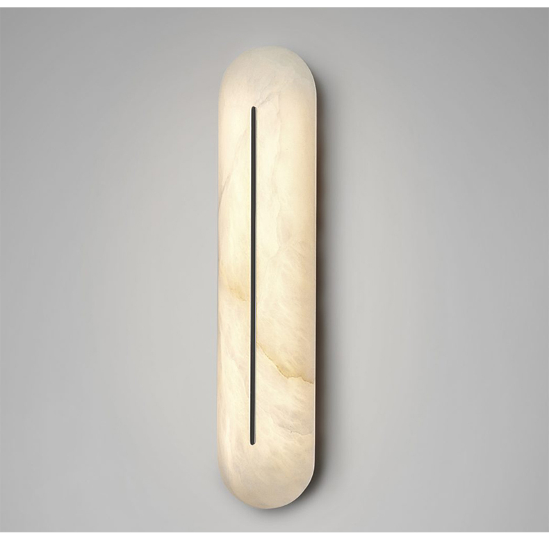Modern French-style Three-color Variable Light Copper Body Luxury Living Room Entryway Wall Sconce Natural Marble LED Wall Lamp