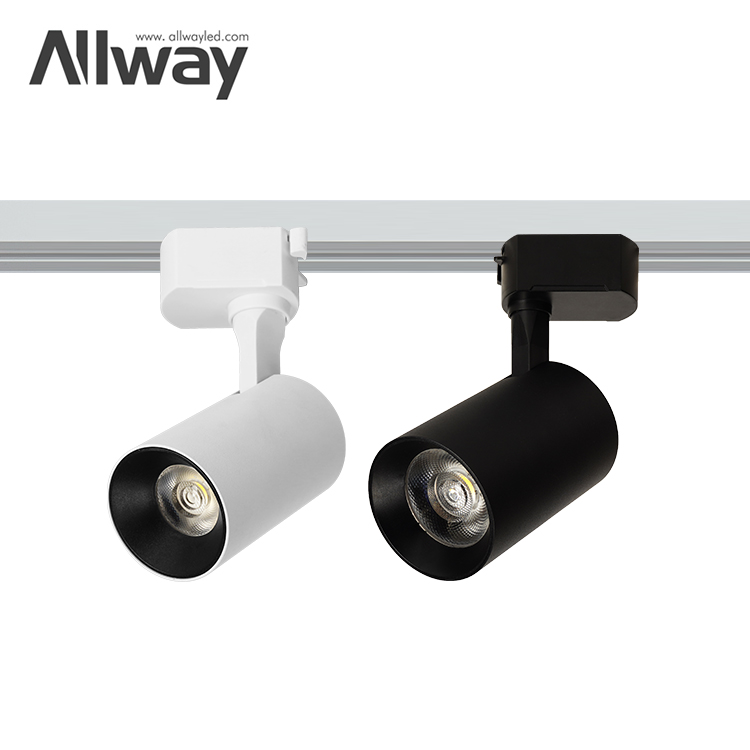 ALLWAY Commercial Black Cob Iron Track Lamp Rail Indoor Outdoor 10w 20w 30w Led Spot Lights