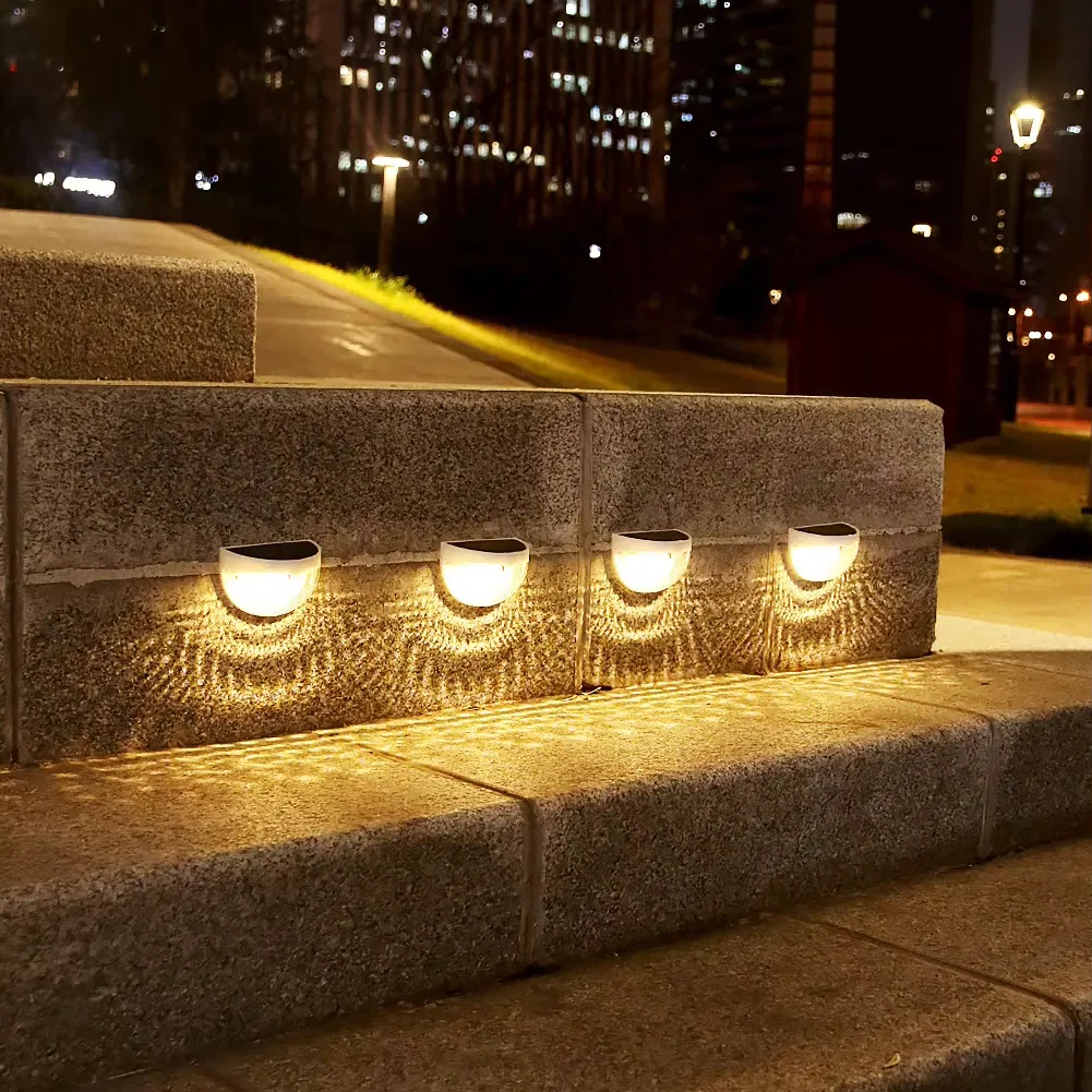 Solar LED Wall Light, Waterproof Outdoor Deck Step Lamp for Garden Fence Yard Decoration