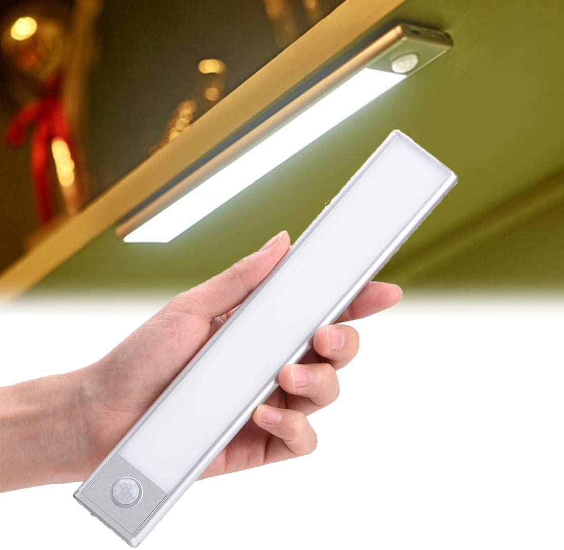 Wireless LED Under Cabinet Light Motion Sensor Recharge Cable USB Night Light Closet Lamp Wardrobe Light for Indoor