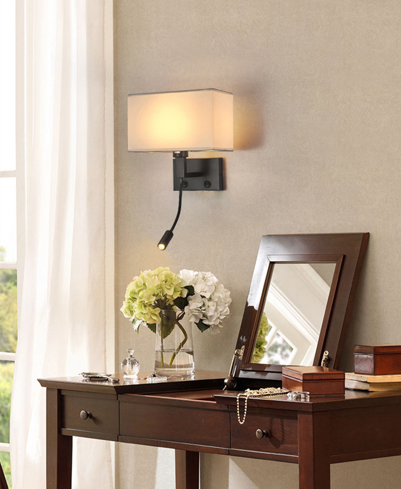 Factory Direct Supply Hotel Engineering Hotel Bedroom Bedside Wall Lamp Modern Aluminum LED Home Reading Lamp