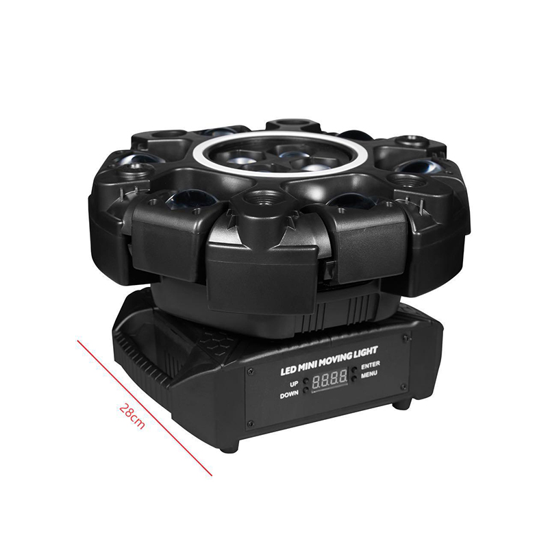 Mini 380W LED 3-in-1 Zoom Moving Head Stage Light Beam Wash Spot with DMX512 Control Aluminum Lamp Body for Club Stage Ra90