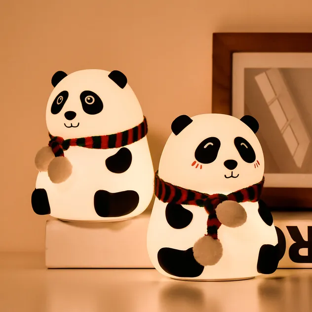 Panda Silicone Night Light USB Rechargeable LED Cute Animal Kids Night Lamp