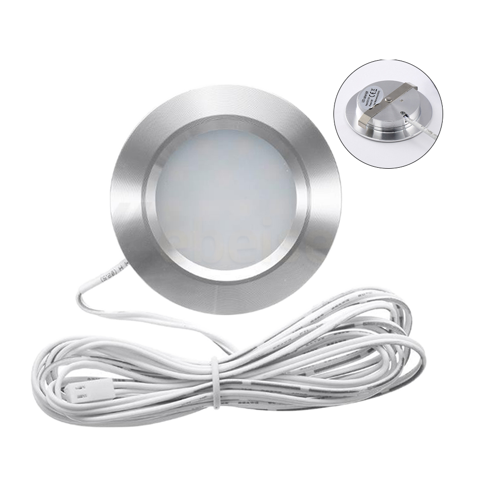 Modern 12V DC 3W LED Puck Light Warm White Aluminum Shell for Kitchen Counter Cabinet Lighting Product Category Cabinet Lights