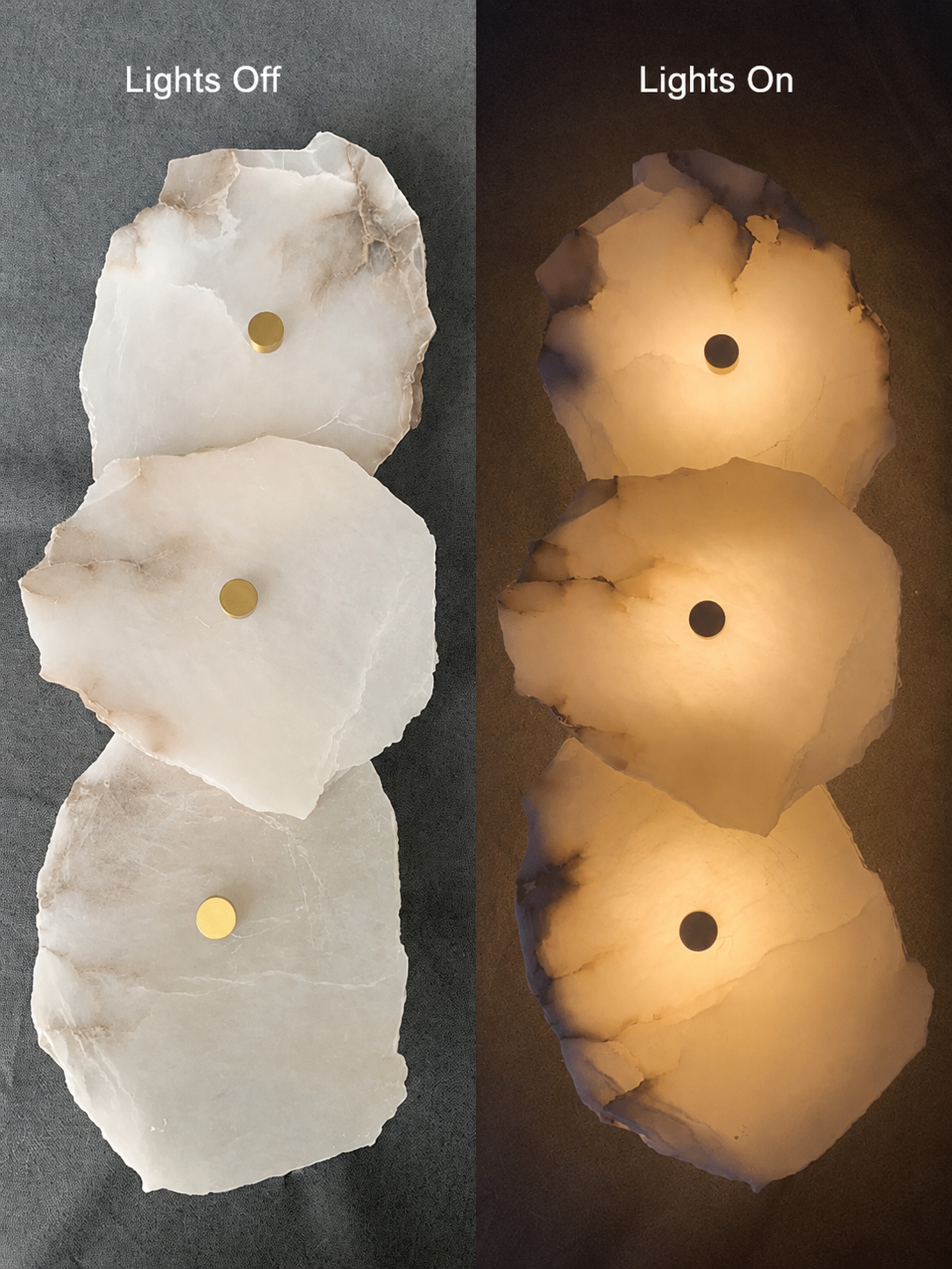 Luxury Designer LED Natural Marble Metal Wall Lamps Modern Dimmable Warm White Minimalist Living Room