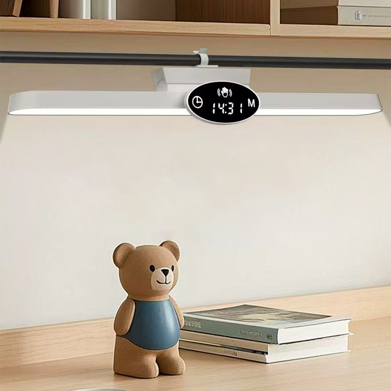 Led Rechargeable Light-emitting Diode 1200mA Clock Desk Lamp Pen Holder Eye-protecting Reading Timer Touch Desk Lamp for Readers