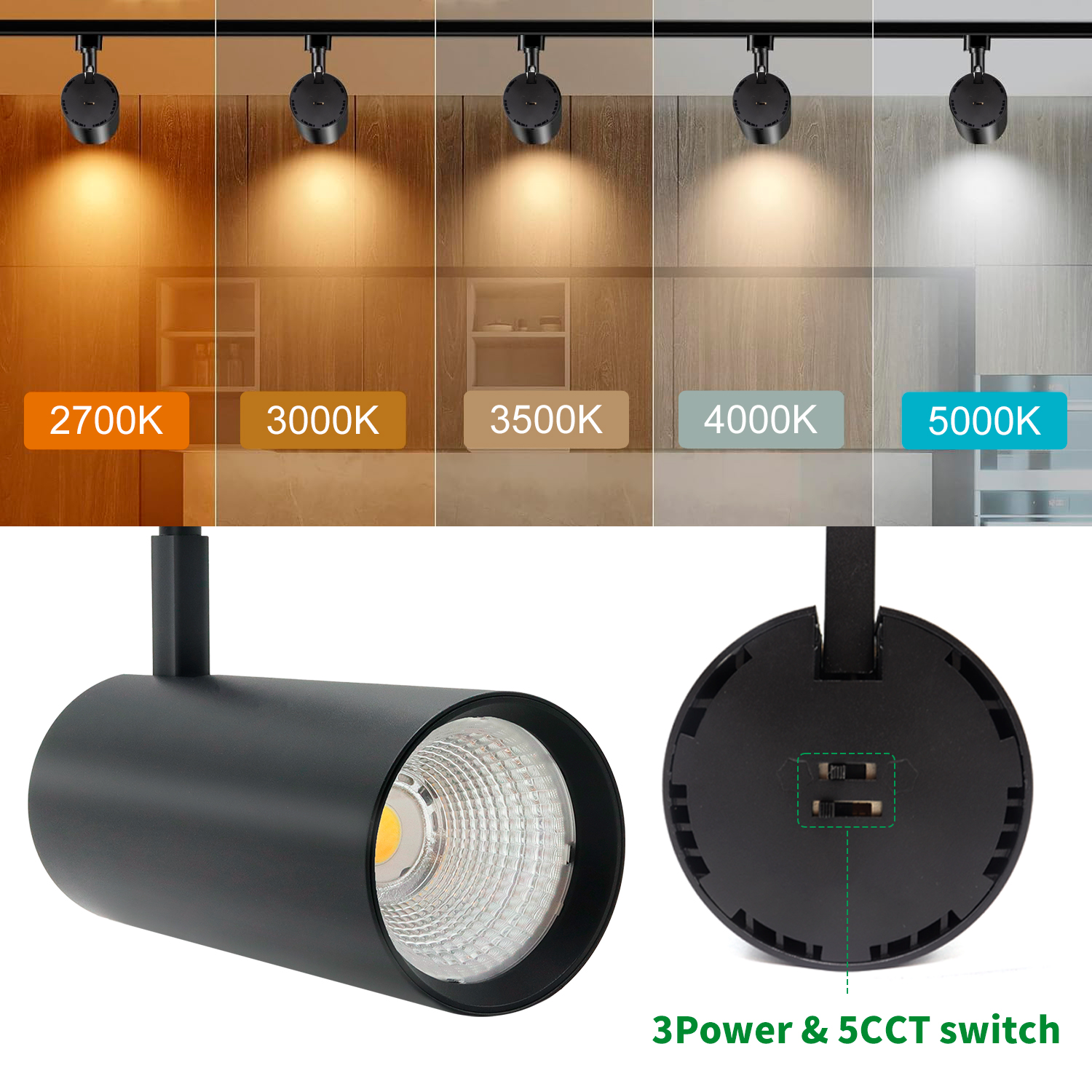 Modern Dimmable AC120-277V Adjustable 10W 20W 30W Aluminum Alloy Track Light Rail Lighting System Led Track Spot Light