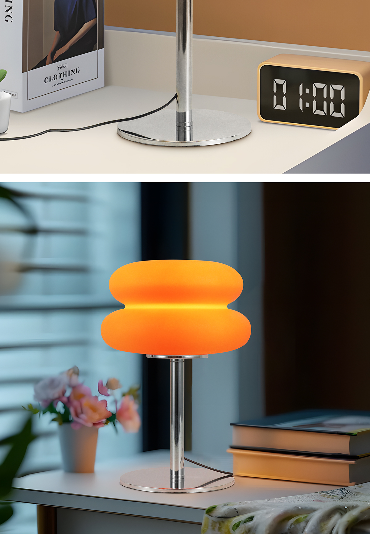New Creative Modern Orange Table Lamp Bedside Table Lamp Living Room Simple Lighting Decoration Small Night Light