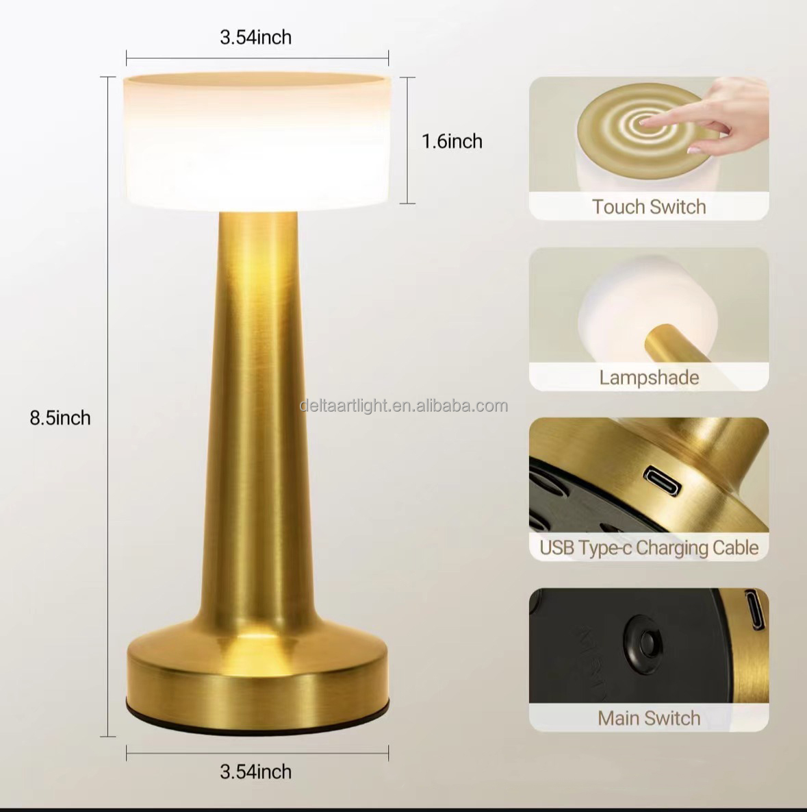 Living Room Decorative Table Lamp Bedside Modern Solar Ceramic Restaurant Cordless Crystal Rechargeable Led Table Lamp Luxury