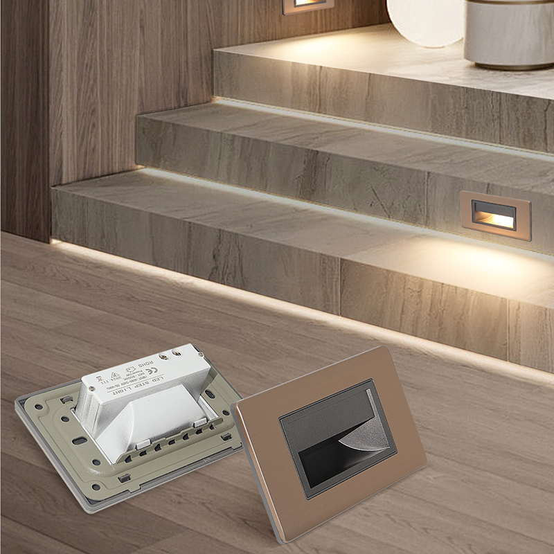 GONSU Hotel Hallway Bedroom Stair Cabinet Lights Foot Wall Flush Mounted Led Step Light