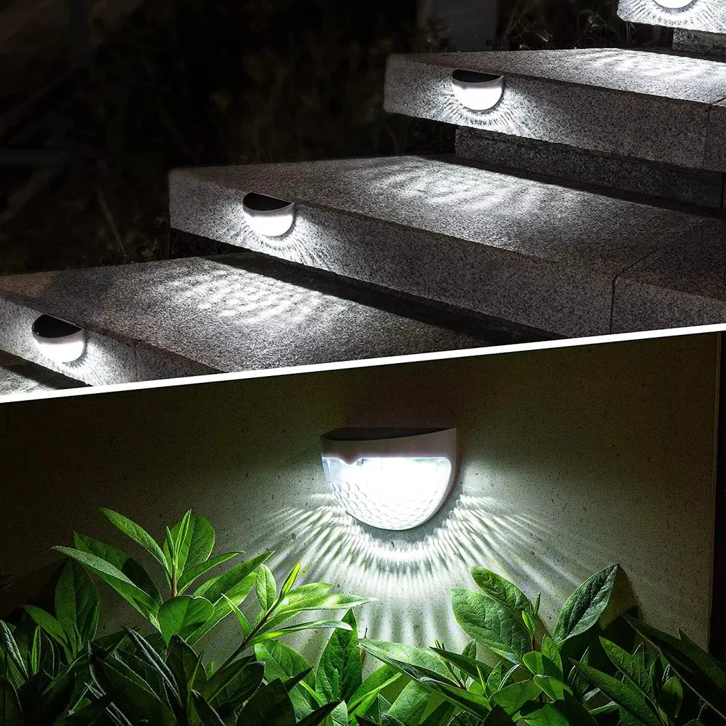 Solar LED Wall Light, Waterproof Outdoor Deck Step Lamp for Garden Fence Yard Decoration