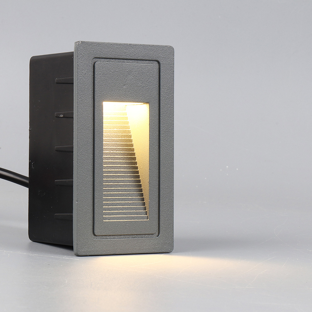 Outdoor Aluminum Stair Wall Lamp Waterproof 3W Rectangle LED Side Step Light