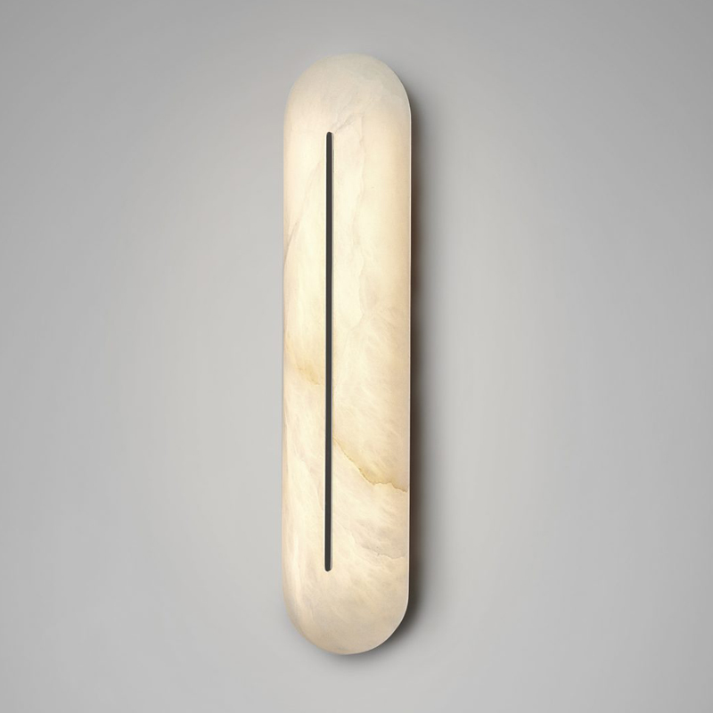 Modern French-style Three-color Variable Light Copper Body Luxury Living Room Entryway Wall Sconce Natural Marble LED Wall Lamp